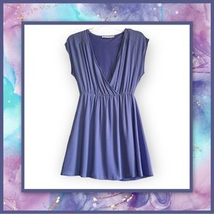 Lush Surplice Chiffon Skater Dress